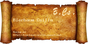 Bierbaum Csilla névjegykártya